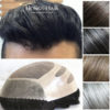 Skin Front Mens Toupee Fine Mono Hair Replacement Multiple Colors