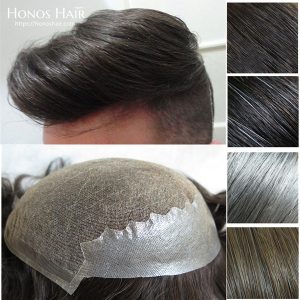French Lace Front Skin Mens Toupee Human Hair Multiple Colors