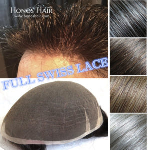Full Swiss Lace Hair Replacement System for Men Multiple Colors